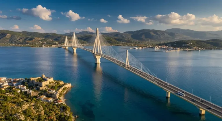 Imagine cu podul din Peloponez - cum sunt drumurile in peloponez